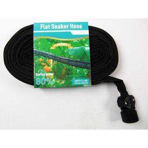 Flat Soaker Hose 25FT,Drip Hose for Garden Beds Linkable Irrigation System 1/2 I